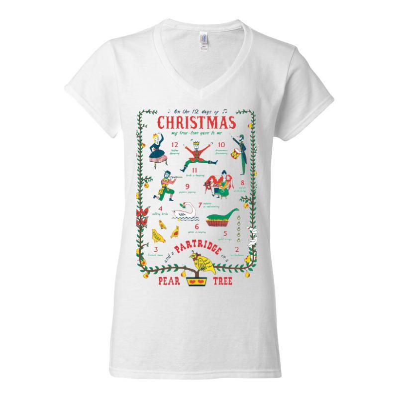 12 Days Of Christmas V-Neck T-Shirt
