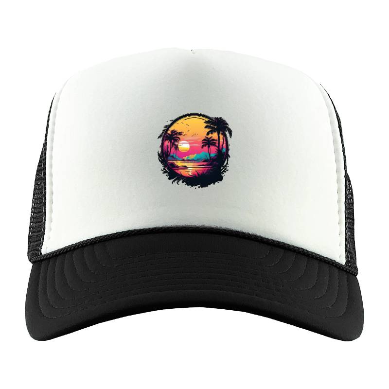 Sunset On The Tropical Island Trucker Hat