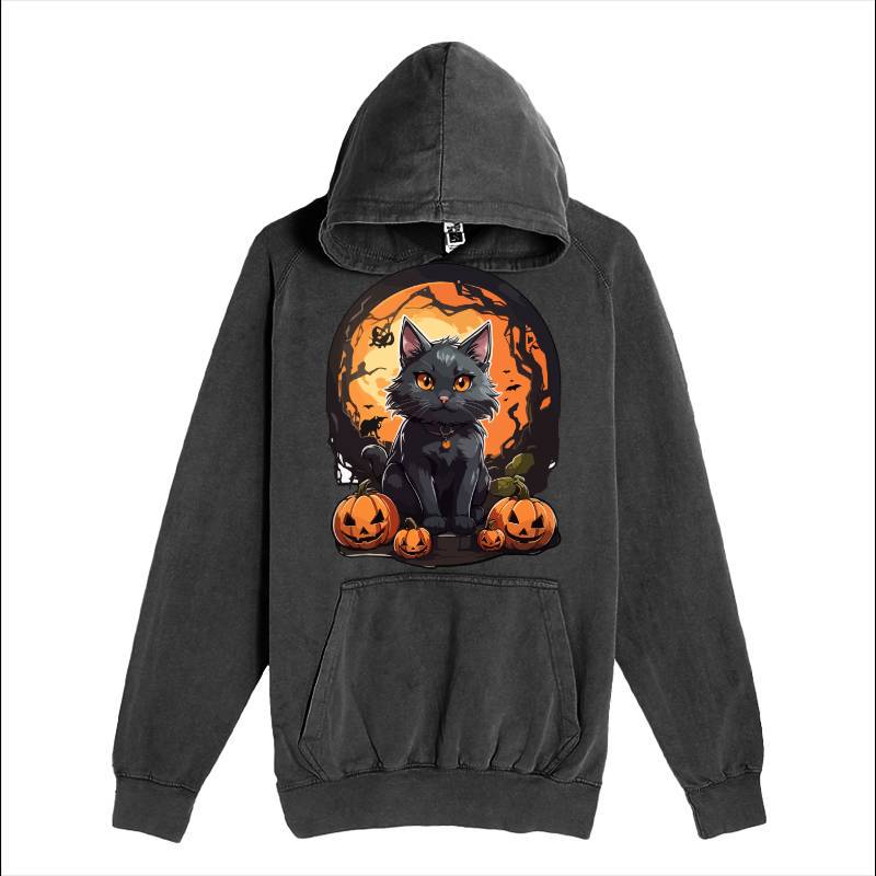 Black Cat With Halloween Ornament Hoodie