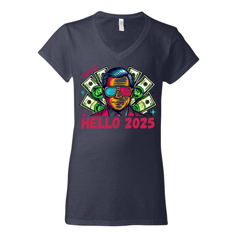 Hello 2025 V-Neck T-Shirt