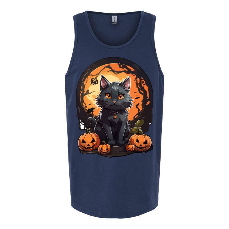 Black Cat With Halloween Ornament Tank Top T-Shirt