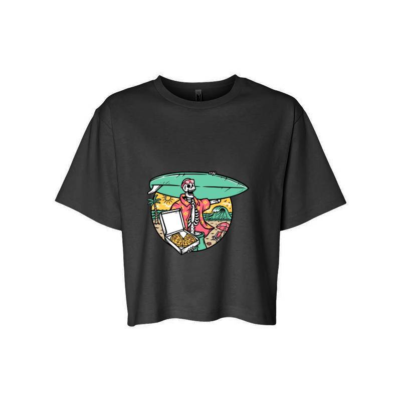 Surfer Skull and Pizza T-Shirt