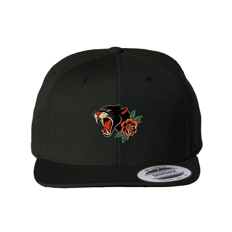 Rose and Tiger Snapback Cap