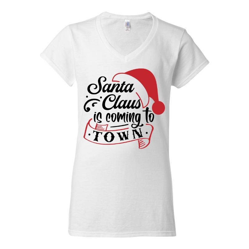 Santa Claus Is Coming To Town V-Neck T-Shirt