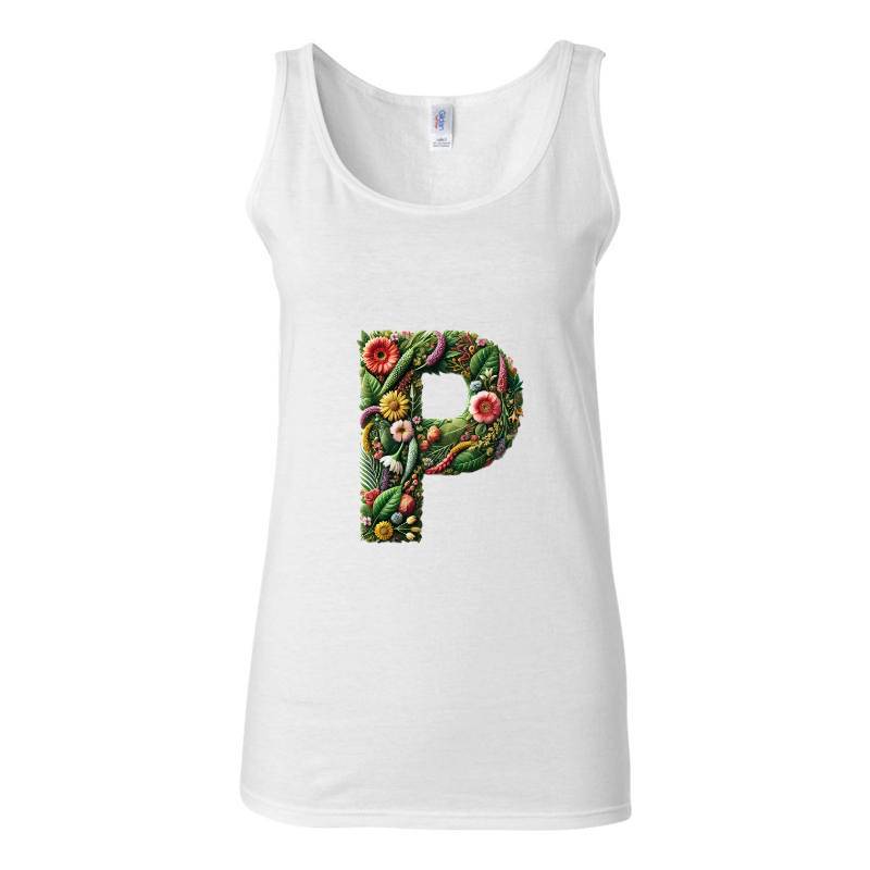 Letter P Tank Top T-Shirt
