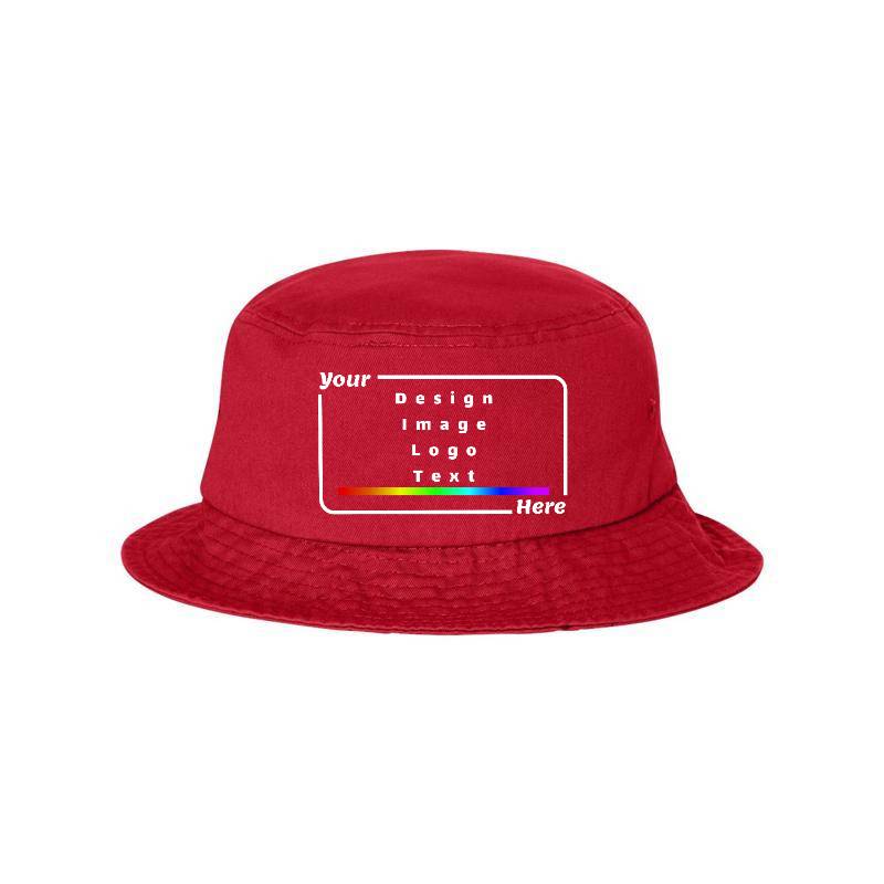Your Design Here Caps Red Bucket Hat