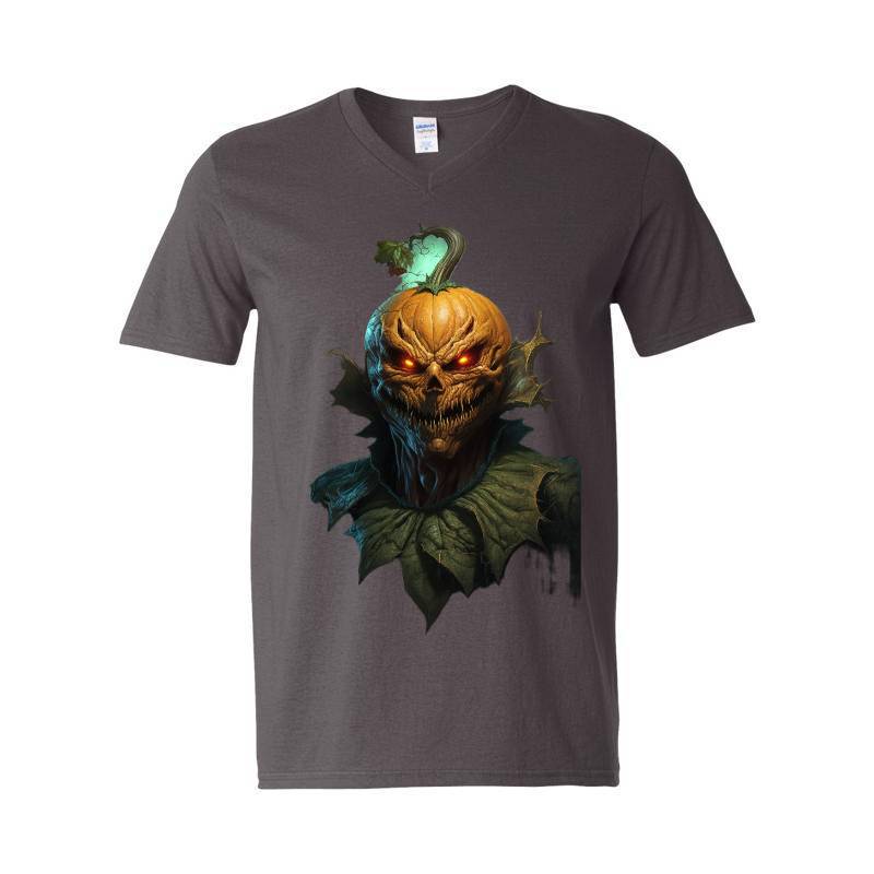 Halloween Pumpkin Head V-Neck T-Shirt
