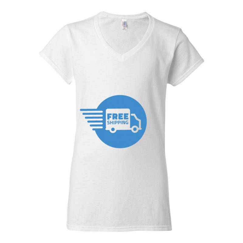 Free Shipping V-Neck T-Shirt