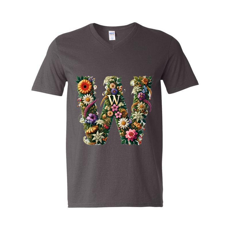 Letter W V-Neck T-Shirt