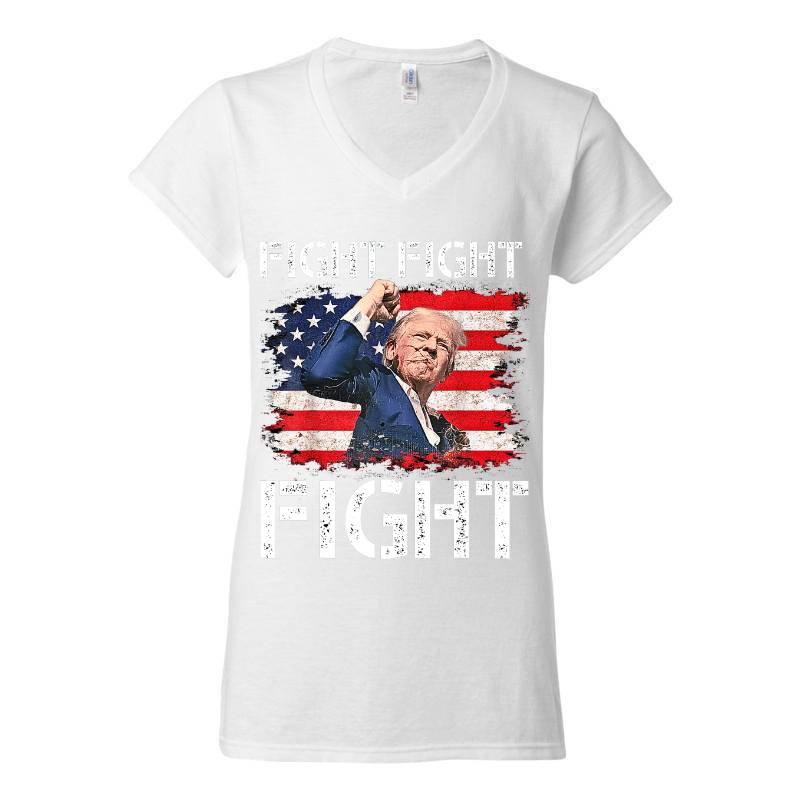 Trump Fight V-Neck T-Shirt