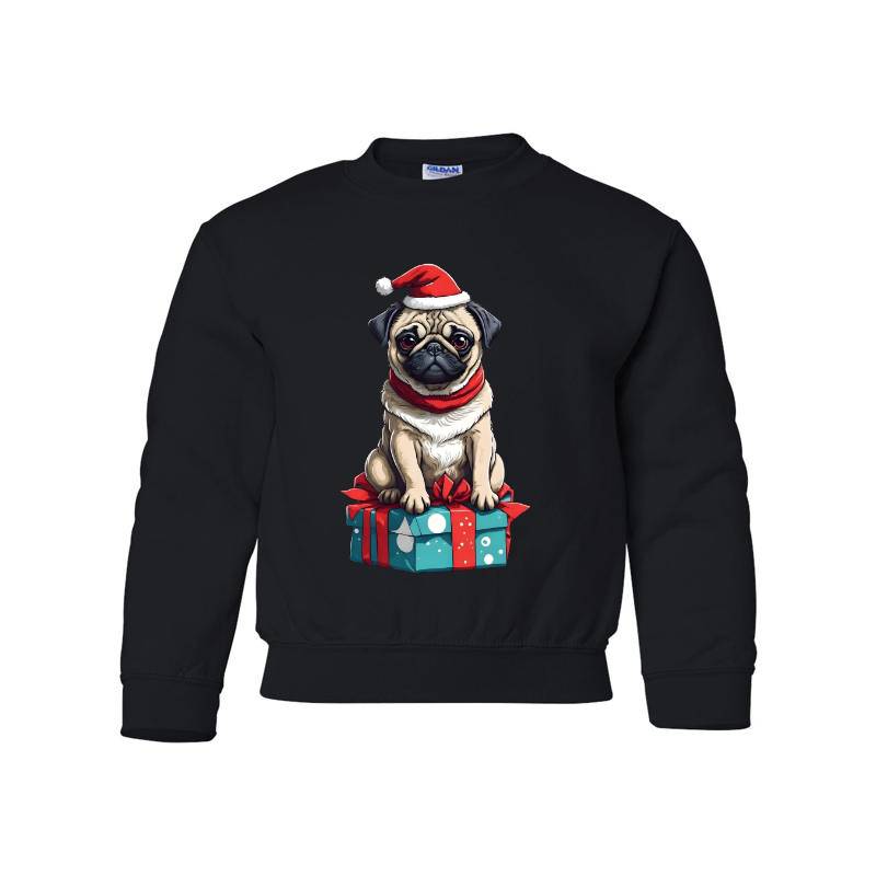 Christmas Dog Youth Crewneck Sweatshirt 
