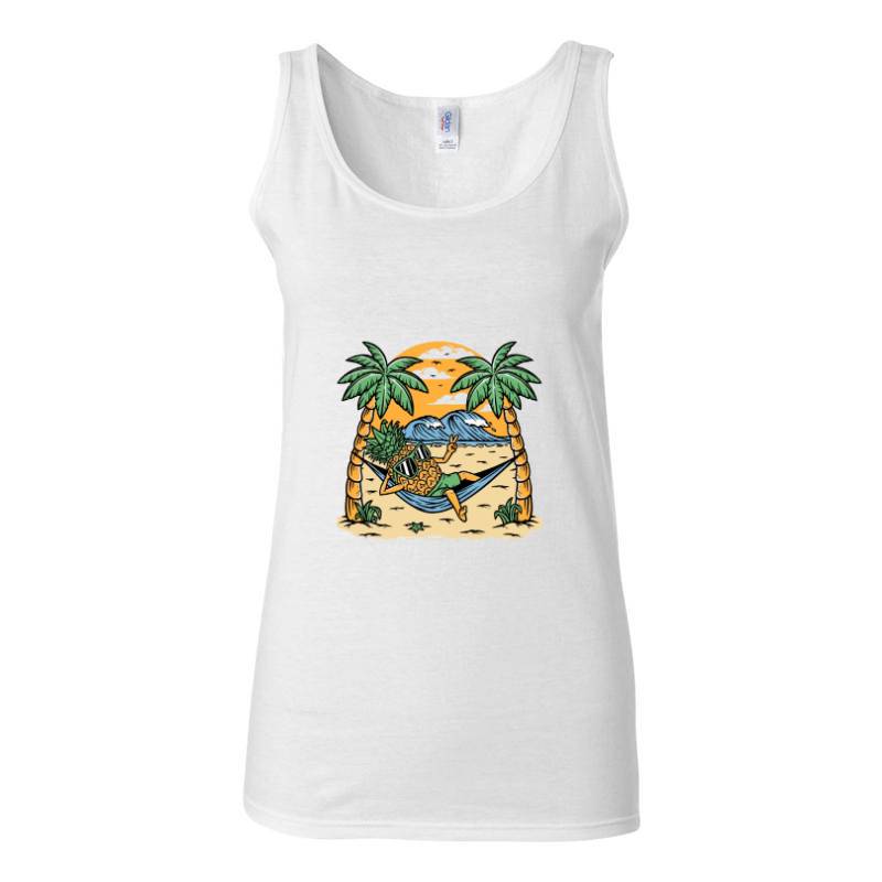 Pineapple on the beach Tank Top T-Shirt
