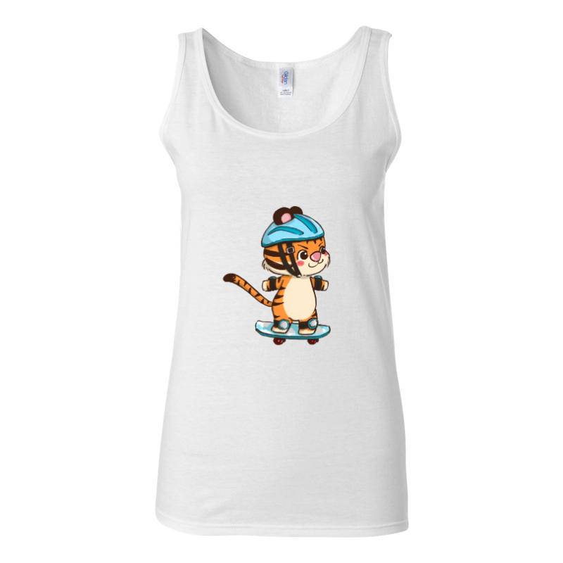 Skating Cat Tank Top T-Shirt