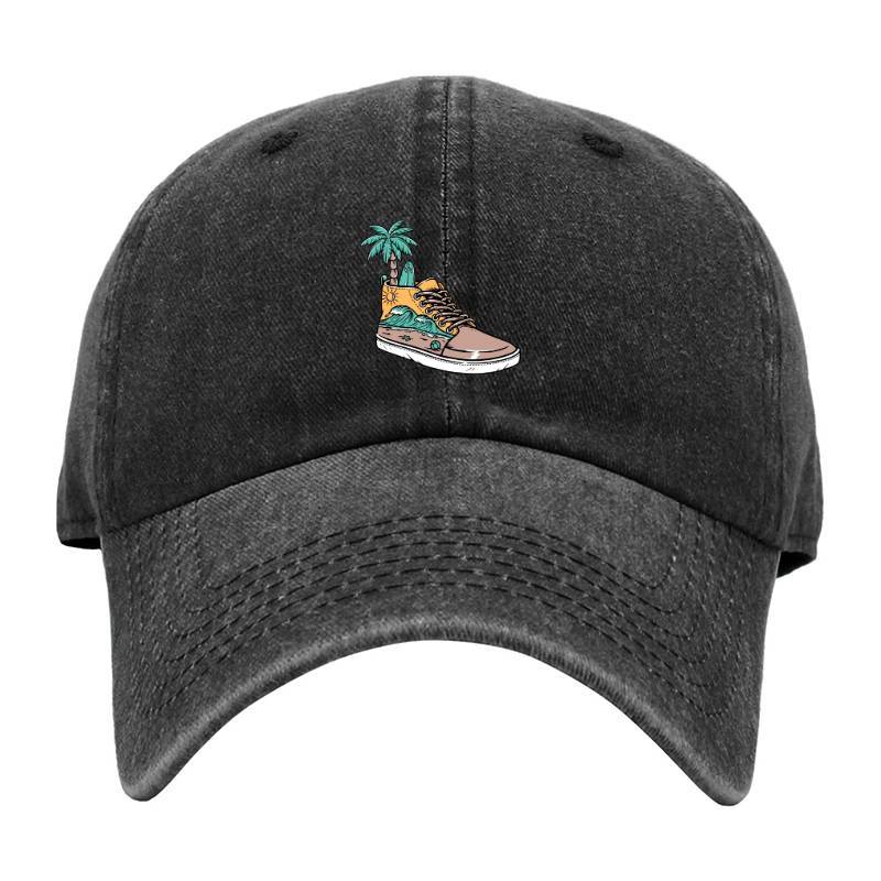 Palm and surf Baseball Cap
