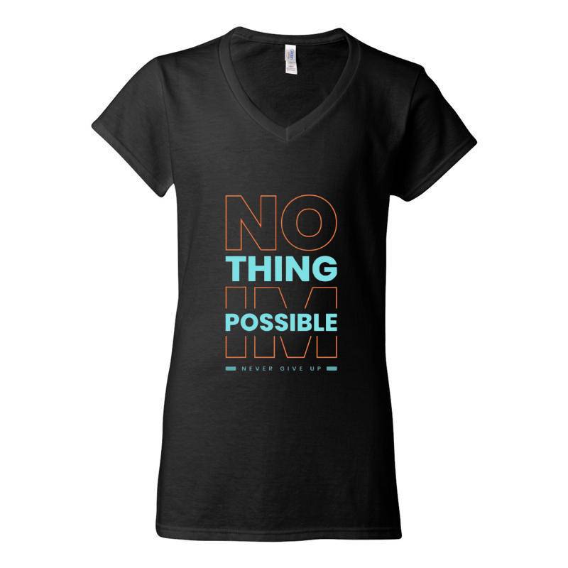 Never Give Up V-Neck T-Shirt