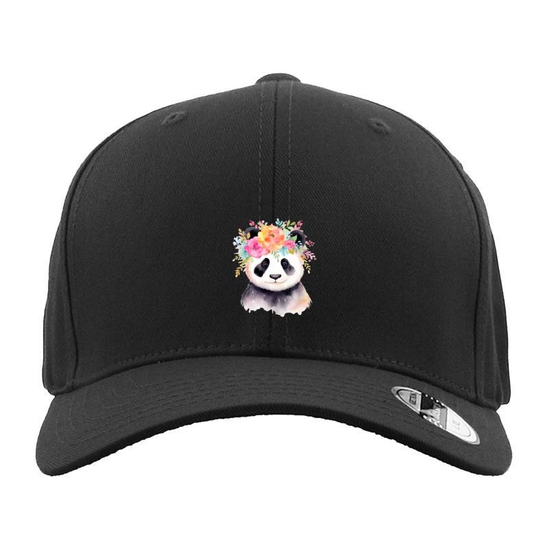 Panda with flowers Hat
