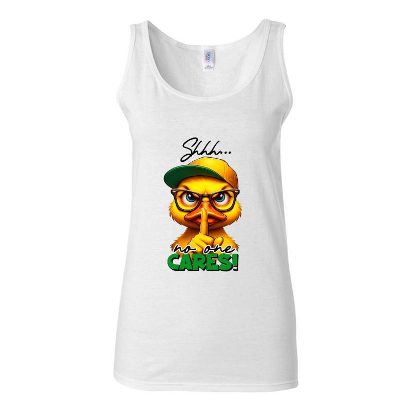 No One Cares Duck Tank Top T-Shirt