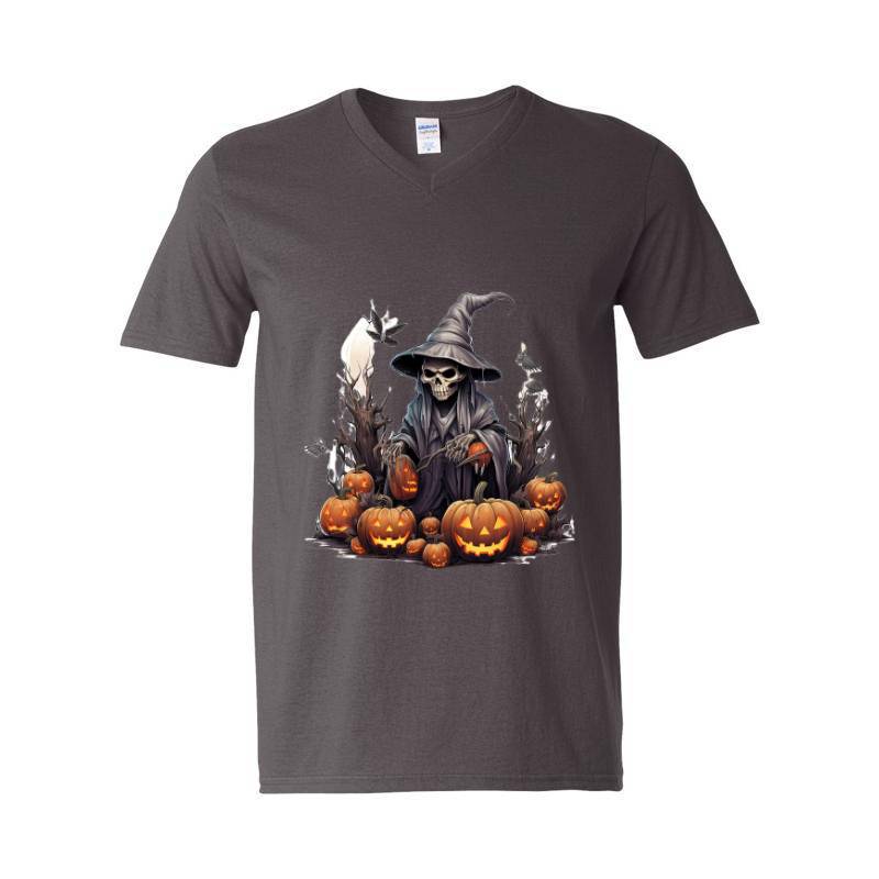 Halloween Party Scary Pumpkin V-Neck T-Shirt