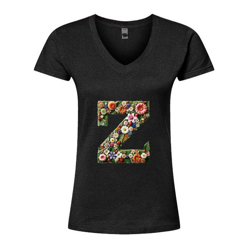 Letter Z V-Neck T-Shirt
