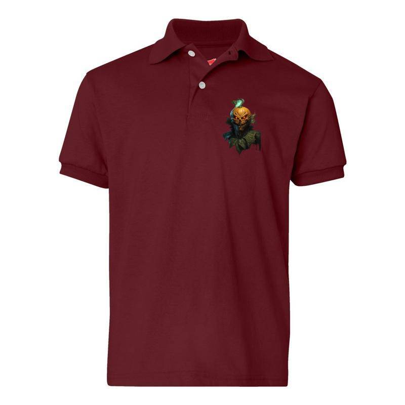 Halloween Pumpkin Head Polo T-Shirt