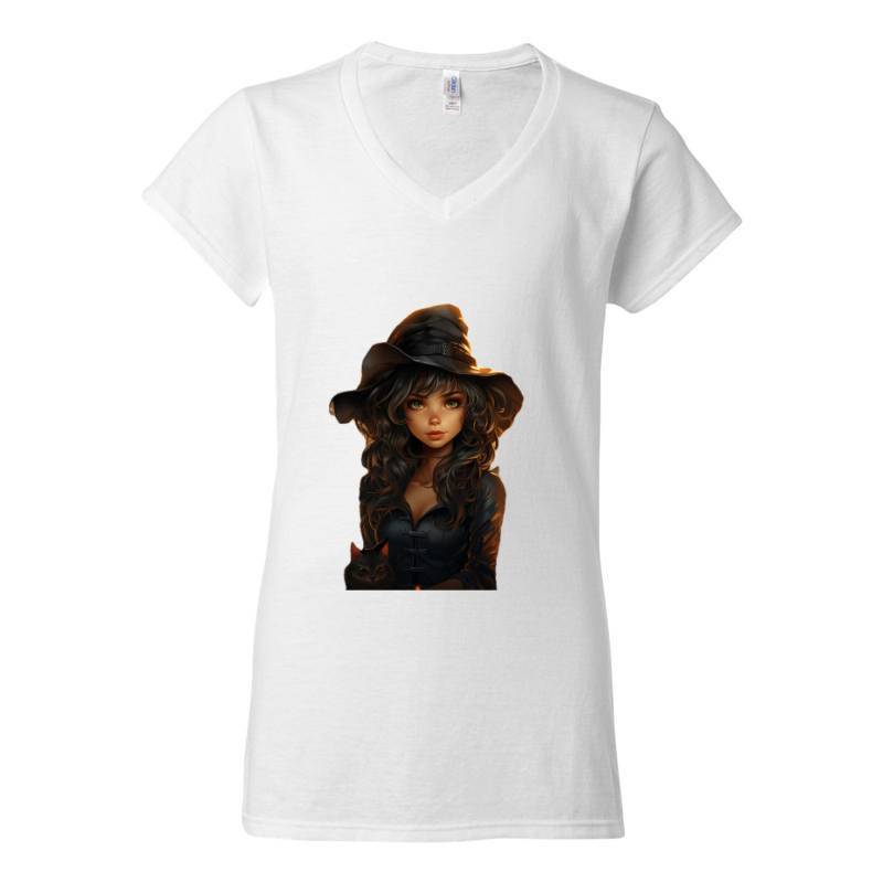 Halloween Girl V-Neck T-Shirt