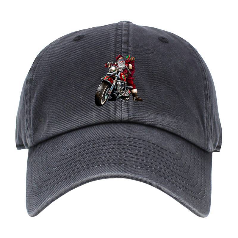 Motorcycle Santa Claus Baseball Cap