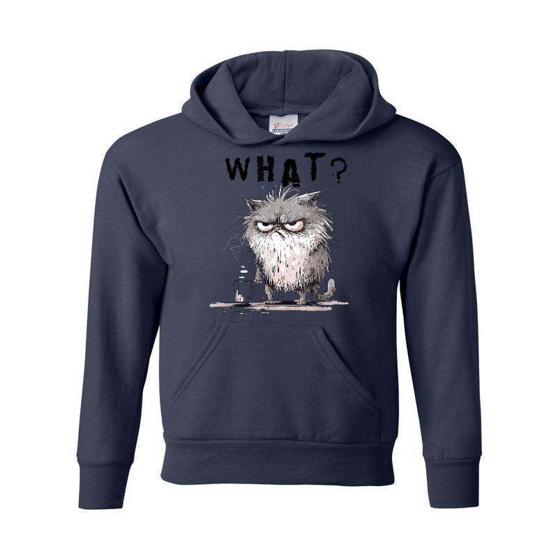 Funny Cat Coffee Sarcastic Meme Frazzled Cat Debie Hoodie