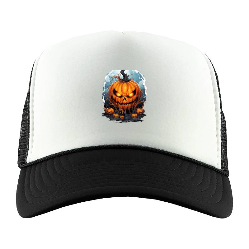 Scary Halloween Cartoon Trucker Hat