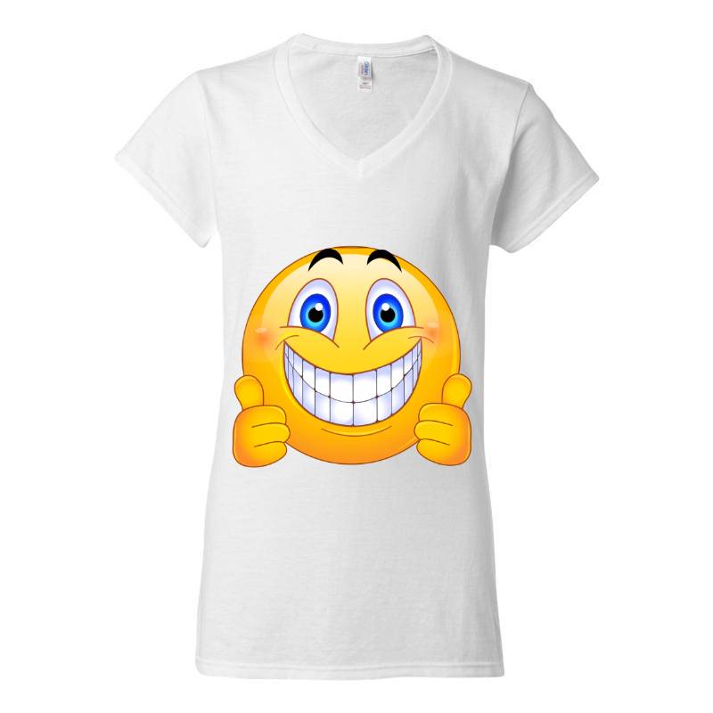 Smile Happy Yes V-Neck T-Shirt