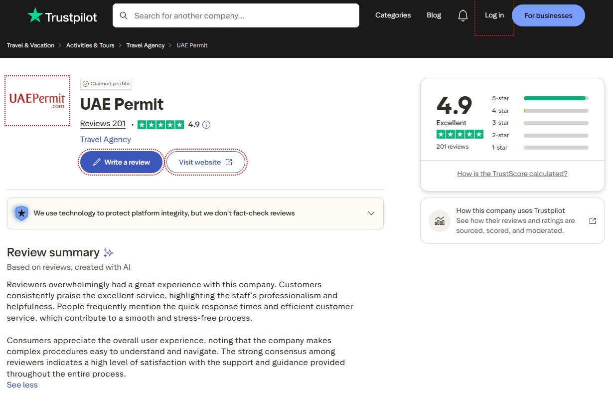 UAEPermit.com Reviews on Trustpilot – Customer Experiences with Dubai Visa and UAE Visa Online Services