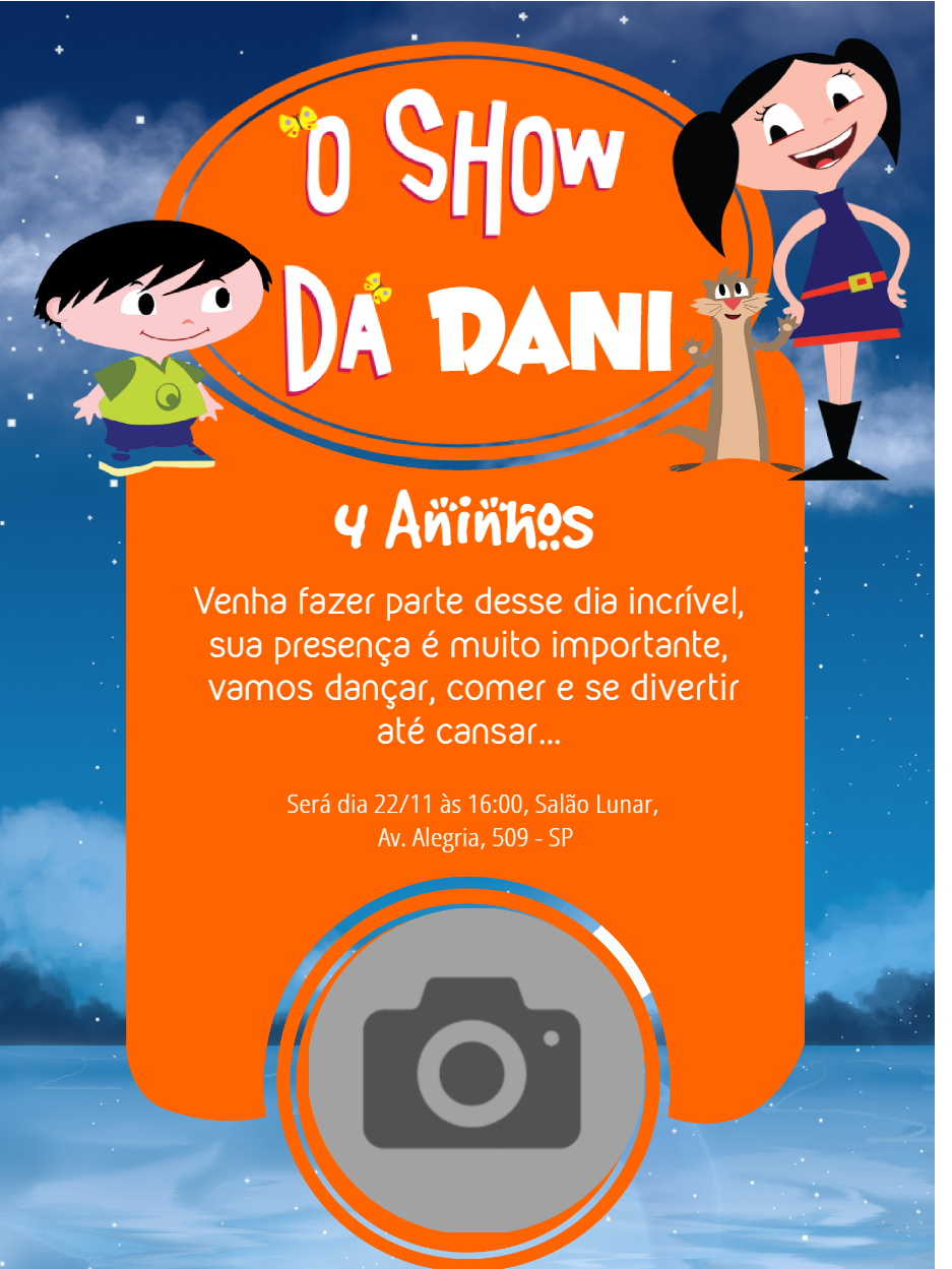 Convite Aniversário Show da Luna com Foto para Editar Online