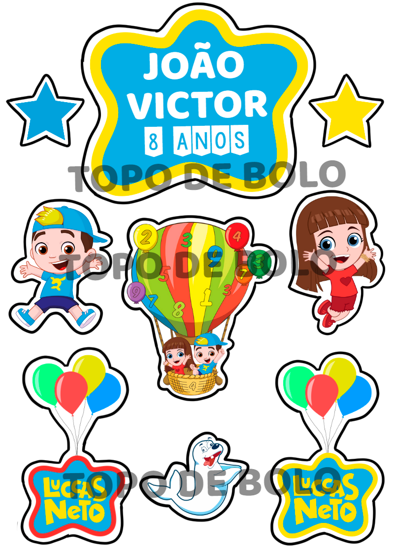 Topo de Bolo Luccas Neto para Aniversário Editável Online Topo de Bolo Luccas Neto para Aniversário Editável Online