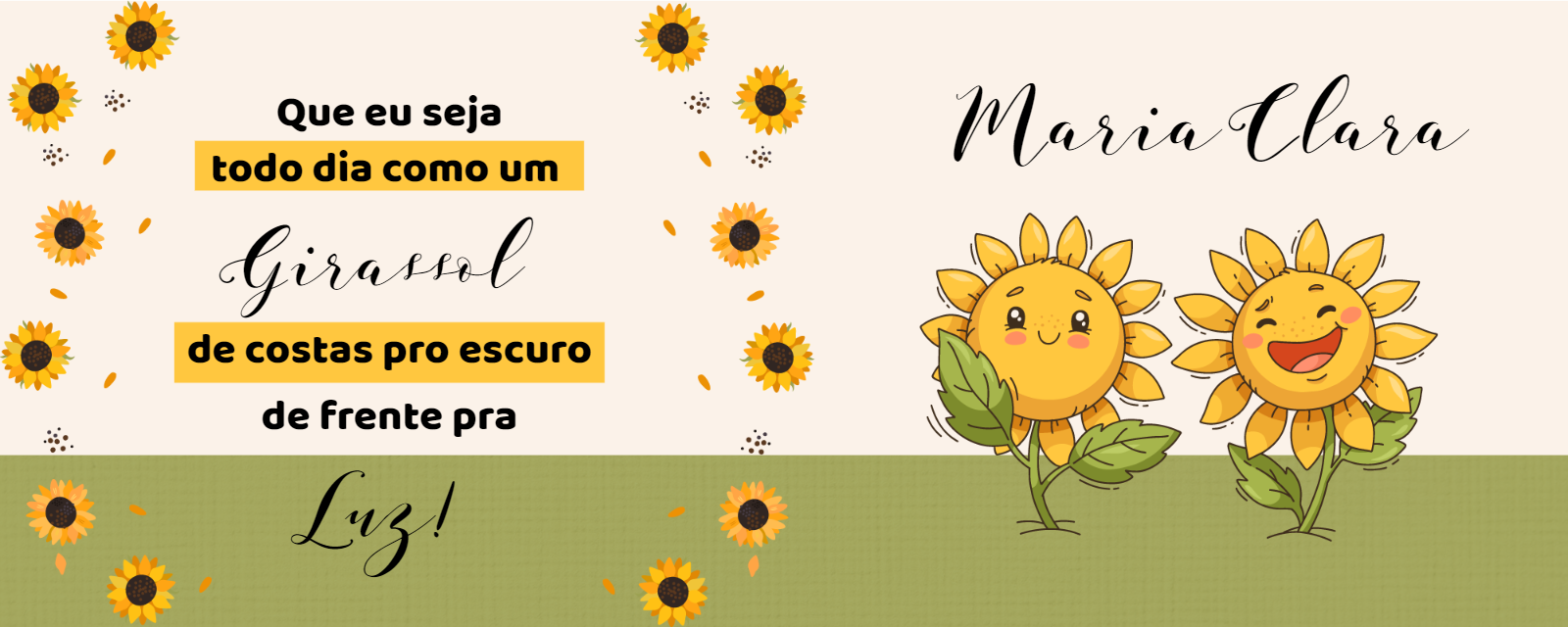 Arte para Caneca Girassol com Frase para Editar Online Arte para Caneca Girassol com Frase para Editar Online