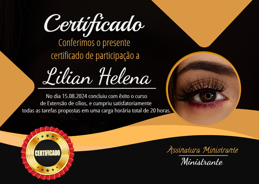 Certificado de Lash Designer Profissional para Editar Online Certificado de Lash Designer Profissional para Editar Online