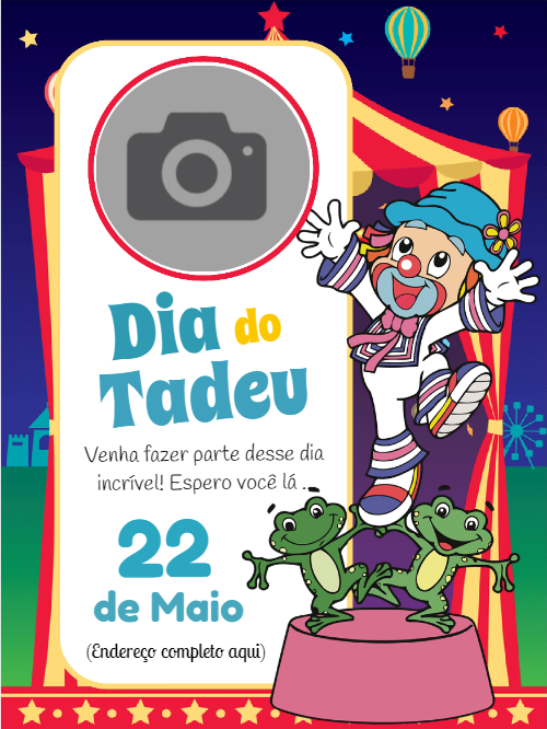 Convite de Aniversário Patati Patatá com Foto para Editar Online
