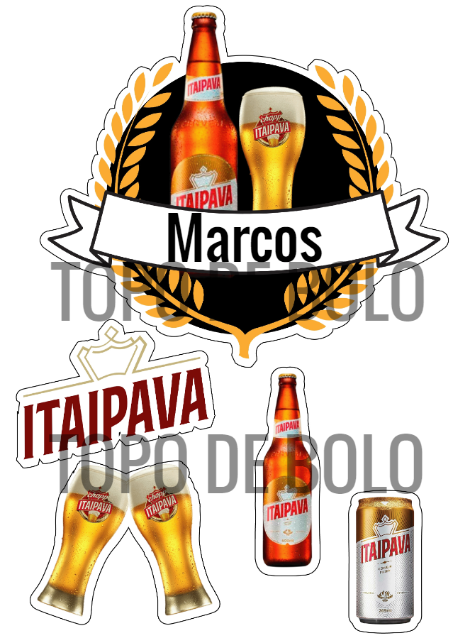 Topo de Bolo Itaipava para Aniversário Editável Topo de Bolo Itaipava para Aniversário Editável