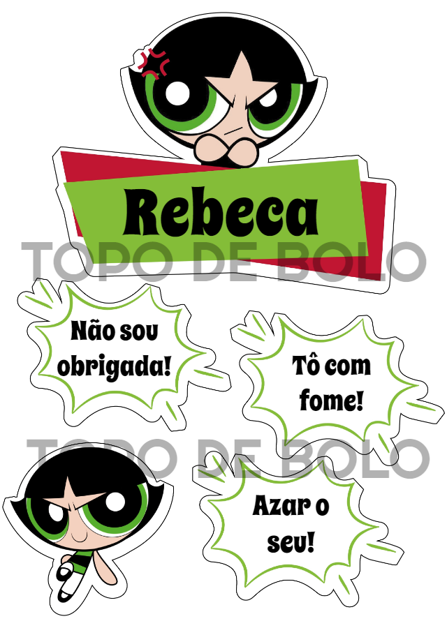 Topo de Bolo Docinho Meninas Superpoderosas para Editar Online