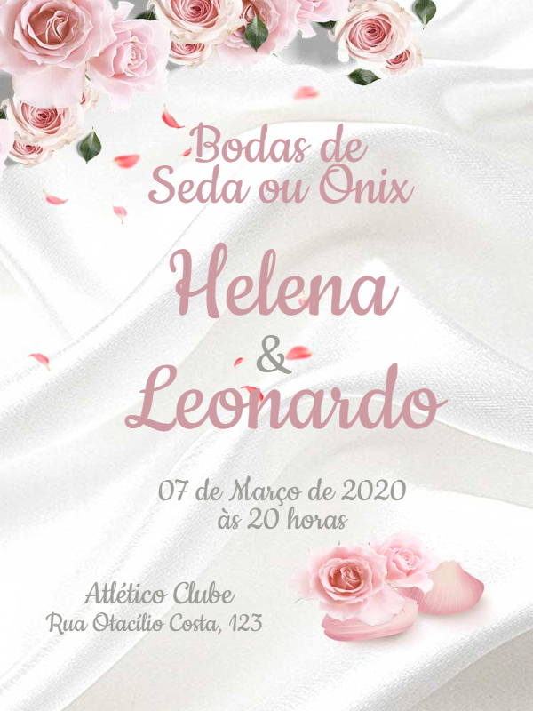 Convite Bodas de Seda ou Ônix com Rosas para Editar Online Convite Bodas de Seda ou Ônix com Rosas para Editar Online