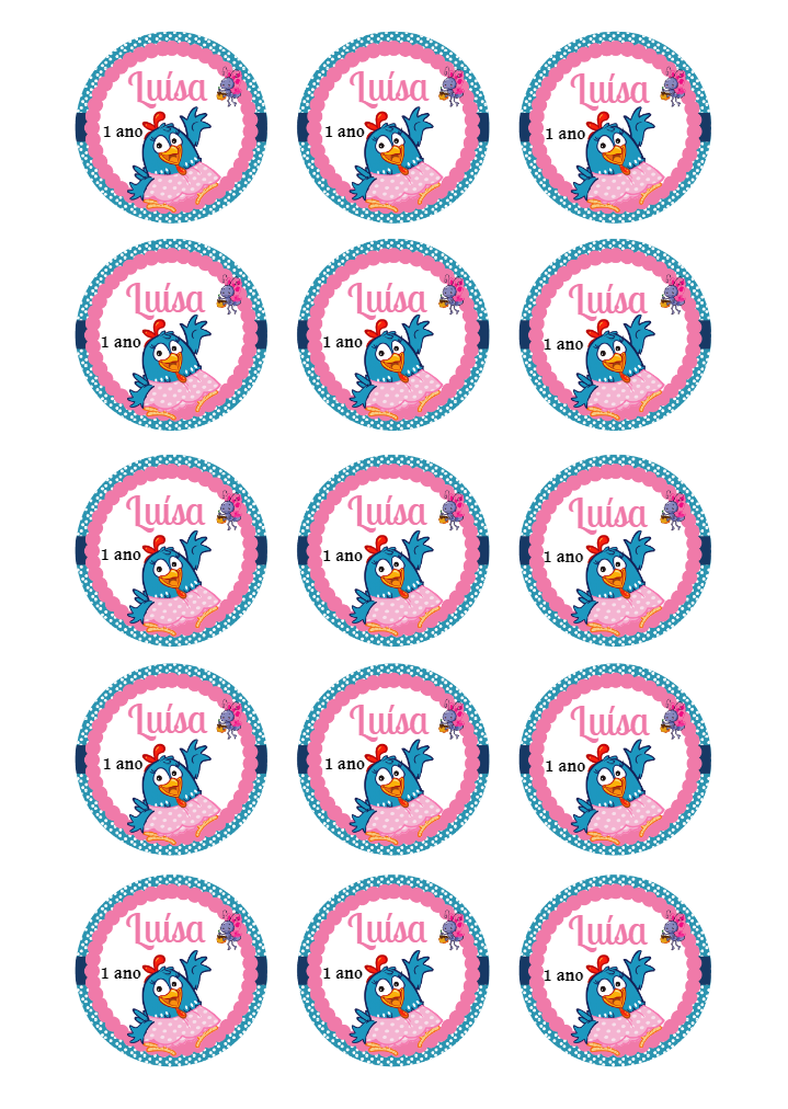 Tag de Aniversário Galinha Pintadinha para Editar Online Tag de Aniversário Galinha Pintadinha para Editar Online