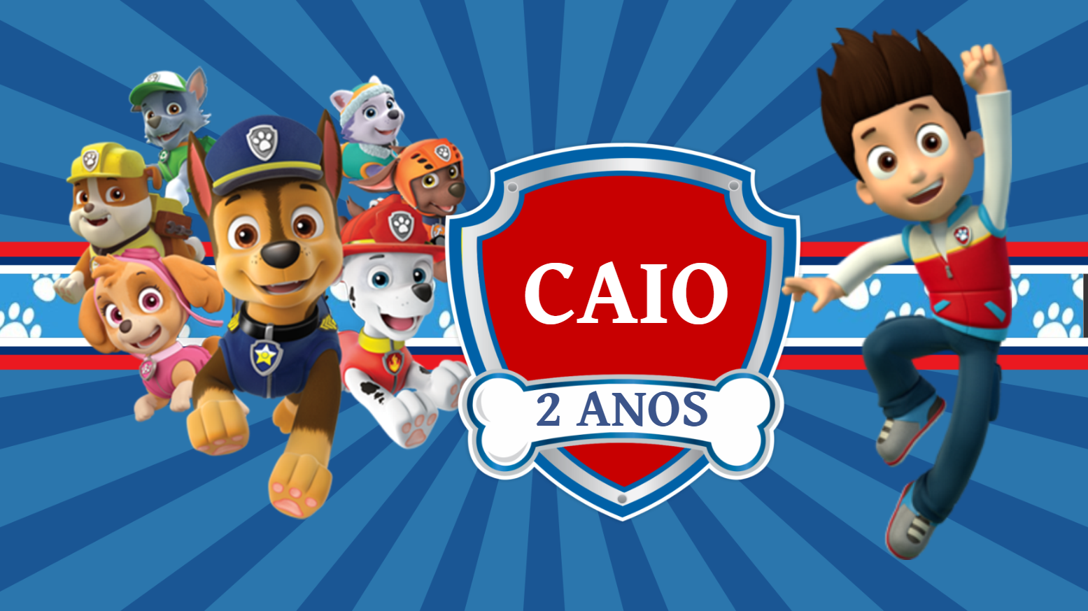 Painel de TV Patrulha Canina para Aniversário para Editar Painel de TV Patrulha Canina para Aniversário para Editar