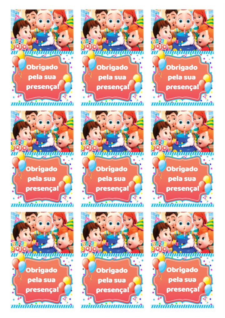 Tag de Aniversário Super Jojo para Editar e Imprimir