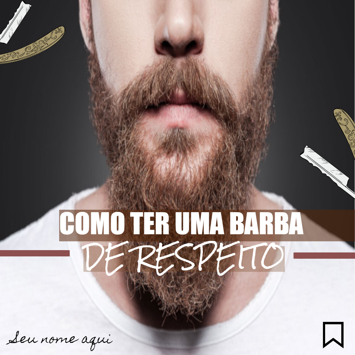 Post para Barbearia com Dicas de Barba para Editar Online Post para Barbearia com Dicas de Barba para Editar Online
