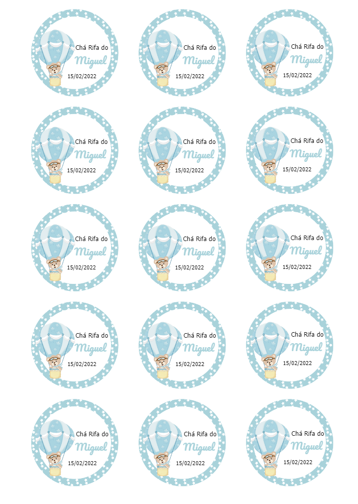 Tag Chá Rifa Ursinho Baloeiro Editável Online para Imprimir Tag Chá Rifa Ursinho Baloeiro Editável Online para Imprimir