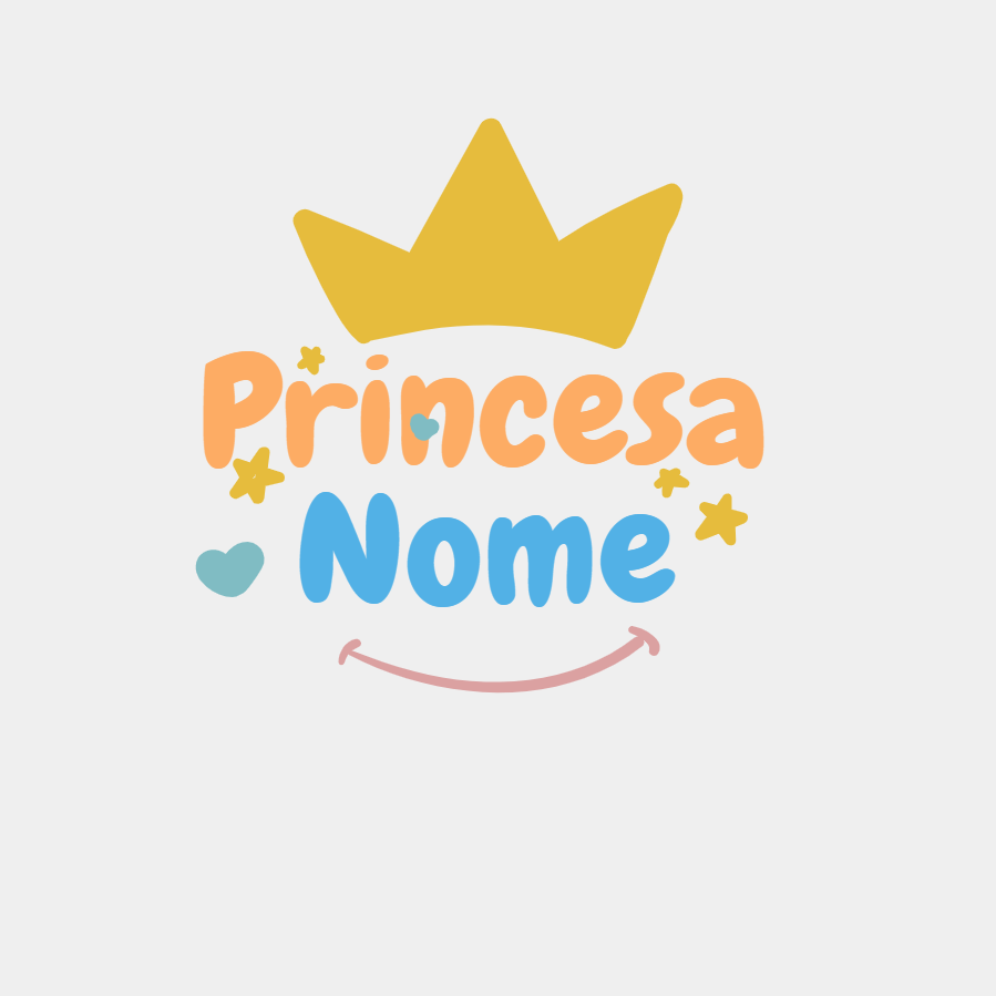 Logo Princesa Editável para Aniversário e Festa Logo Princesa Editável para Aniversário e Festa