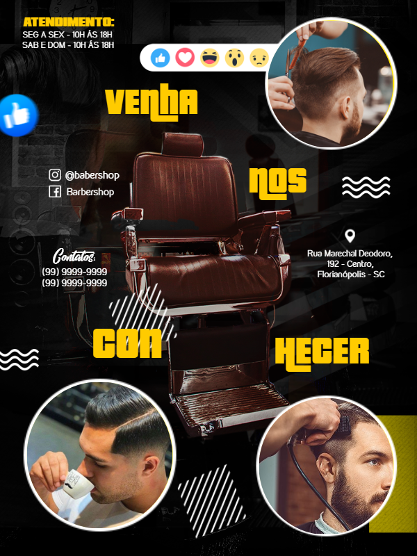 Folheto de Barbearia Moderno para Editar Online Folheto de Barbearia Moderno para Editar Online