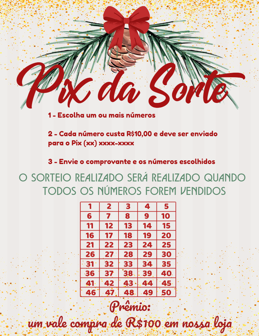 Cartela Rifa de Natal Pix da Sorte para Editar Online Cartela Rifa de Natal Pix da Sorte para Editar Online