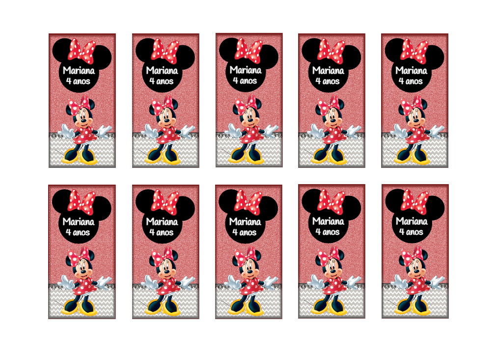 Adesivo Aniversário Minnie Vermelha para Editar e Imprimir Adesivo Aniversário Minnie Vermelha para Editar e Imprimir