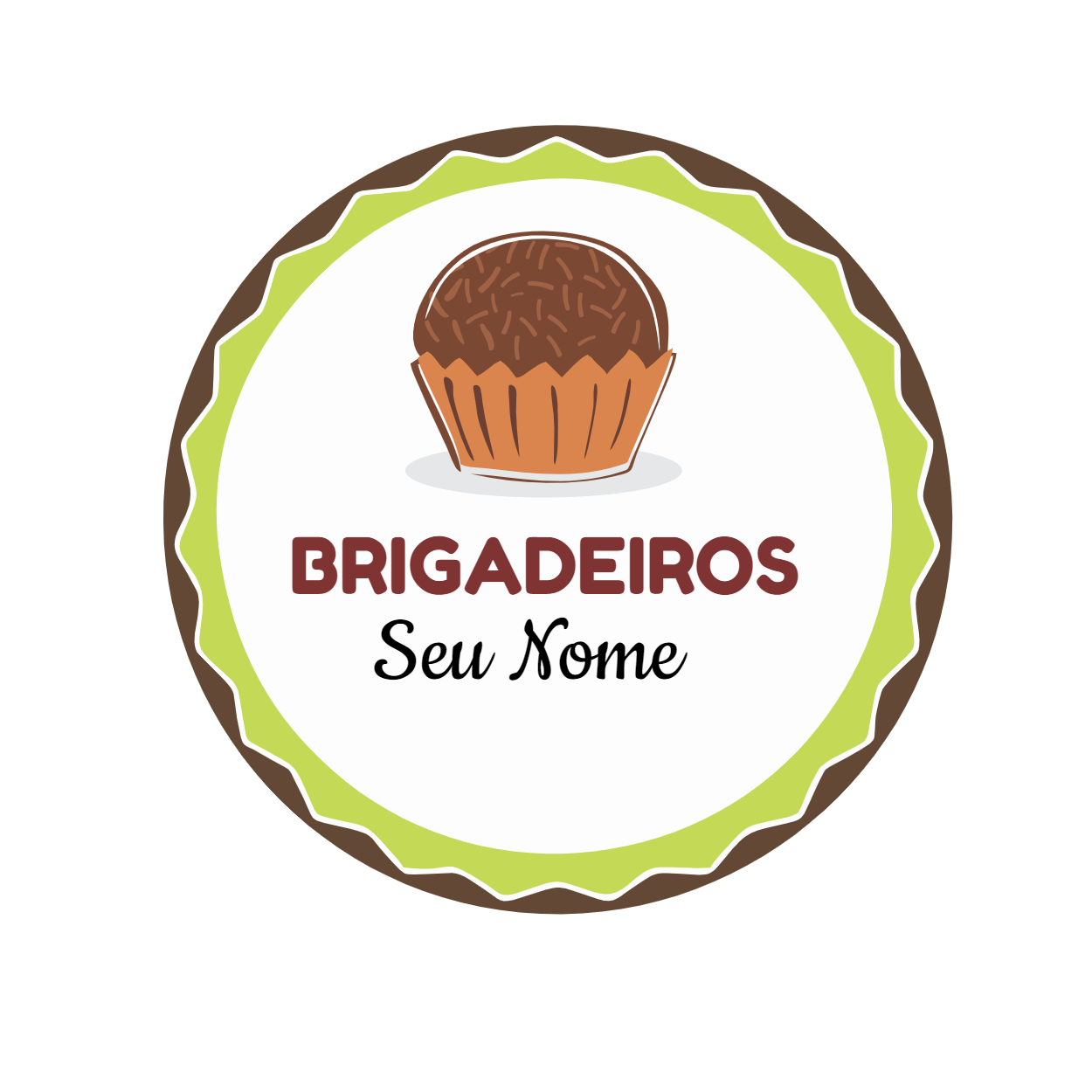 Logo Editável para Brigadeiros e Doceria para Personalizar Logo Editável para Brigadeiros e Doceria para Personalizar