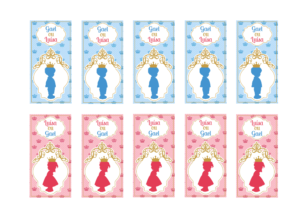 Adesivo Chá Revelação Príncipe ou Princesa para Editar Online Adesivo Chá Revelação Príncipe ou Princesa para Editar Online