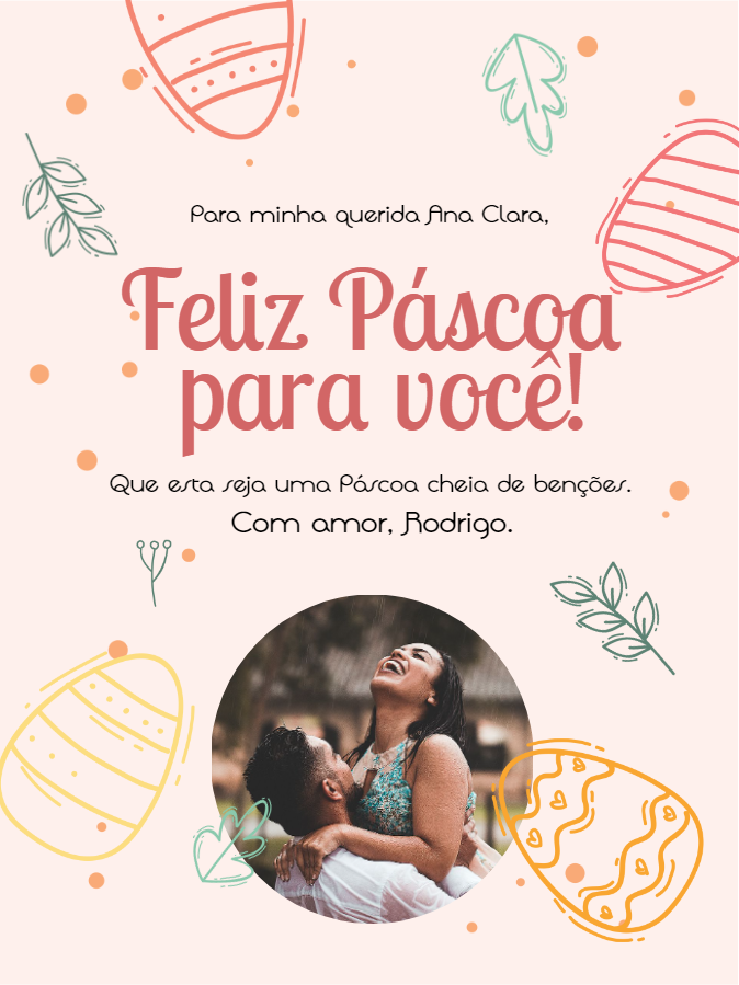Cartão de Feliz Páscoa com Foto para Editar Online Cartão de Feliz Páscoa com Foto para Editar Online